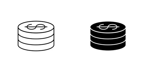 A versatile set of vector icons representing stacks of coins, perfect for financial, banking, and business-related designs