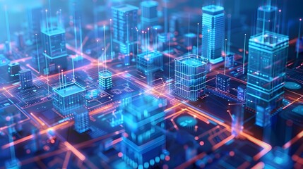 Secure Access Service Edge SASE Architecture Concept with Futuristic City Landscape