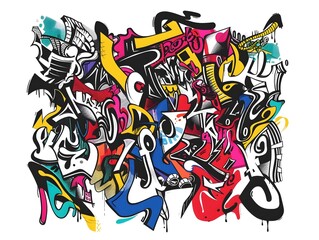 Stylish Streetwear Graffiti Inspired Abstract Sticker Design