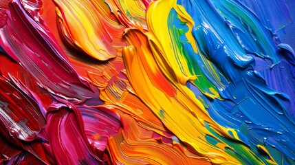 Colorful oil paint strokes abstract art wallpaper background