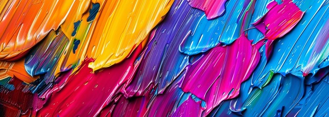 Colorful oil paint strokes abstract art wallpaper background