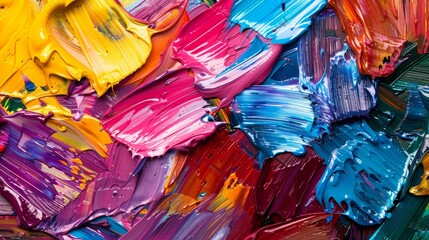 Colorful oil paint strokes abstract art wallpaper background