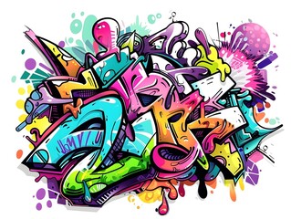 Naklejka premium Stylish Streetwear Graffiti Designs for Shirt and Apparel Branding