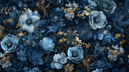 Floral wallpaper design with delicate details for walls.