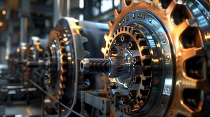 Fototapeta premium Revolutionize your design projects with imaginative and creative industrial machine visuals that bring mechanical elements to life