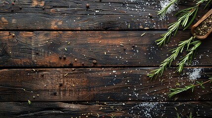   A wooden table, adorned with a wooden spoon and dusted with seasoning, stands ready for use