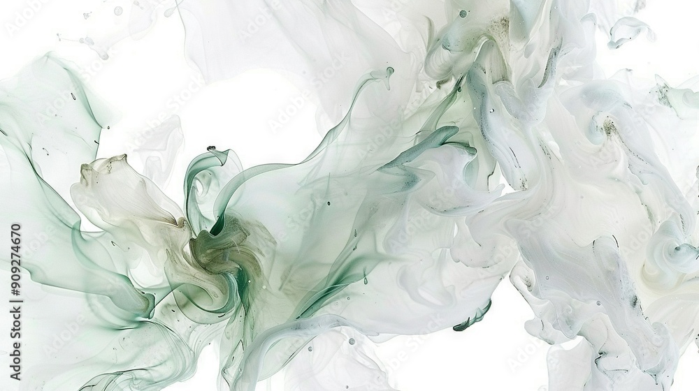 Wall mural  A monochromatic abstract artwork on a pure white canvas with a b&w pattern at its base