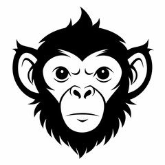 Monkey head vector illustration 