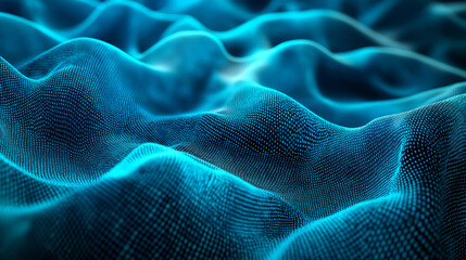 Fototapeta premium a vast expanse of binary code, represented by sequences of 1s and 0s. These sequences form a mesmerizing pattern that seems to flow and undulate, creating a wave-like effect