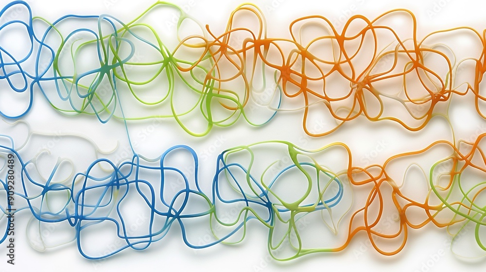 Aufkleber a collection of colorful strings on white background featuring a heart-shaped string and a rectangul