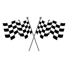 Fototapeta premium Race flag with chequered black and white print