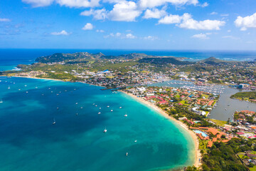 Amazing view of Rodney Bay Gros Islet land and sea tourist attraction