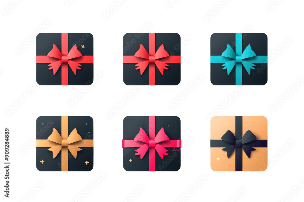 Poster set of badges with flags
