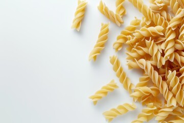 Fototapeta premium Pasta made from natural wheat varieties on a white background