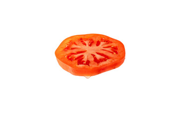 tomato slices on a white background
