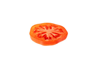 tomato slices on a white background