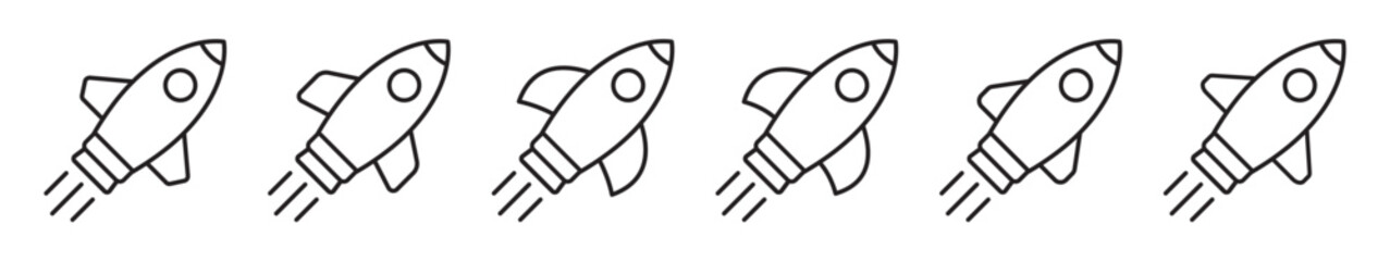 Rocket icon. Simple rocket sign. Rocket launched icon.