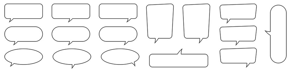 Speech bubble, speech balloon, chat bubble line art icon for apps and websites.