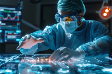 Surgeon Using Futuristic Technology
