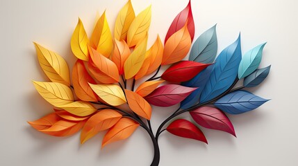 Fototapeta premium Colorful autumn bouquet on a white background isolate. Bright multi-colored autumn maple leaves composition. Art leaves pattern. Leaf pattern background design. Autumn fallen leaves illustration.