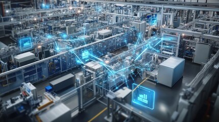 Fototapeta premium Smart Factory Automation: A Digital Transformation