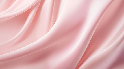 Obraz premium Soft pink silk fabric with gentle folds, abstract background. Elegant and luxurious textile concept