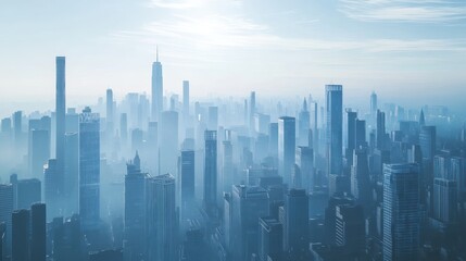 Fototapeta premium Skyline City Fog