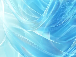 Abstract blue waves with a smooth, flowing appearance on a light blue background