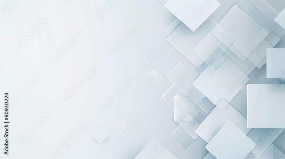 Poster minimalist website design element with grey border, light blue squares, and grey checkered patterns 