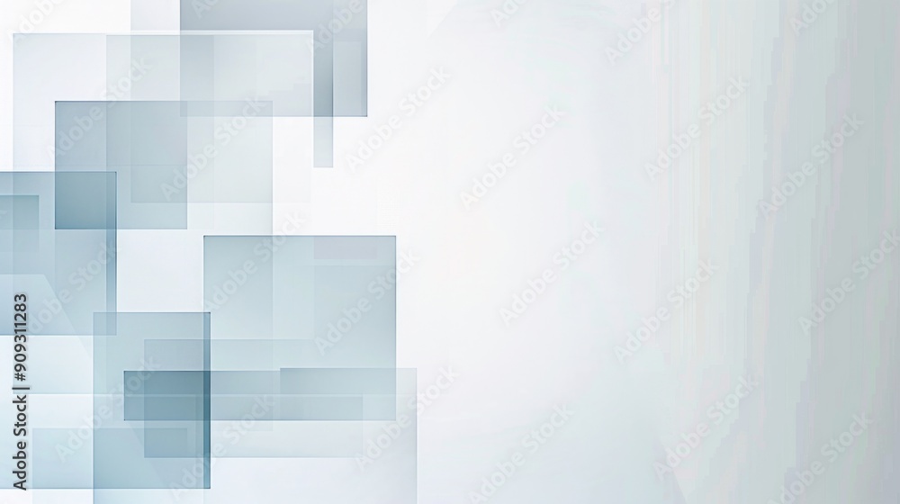 Poster minimalist website design element with grey border, light blue squares, and grey checkered patterns 