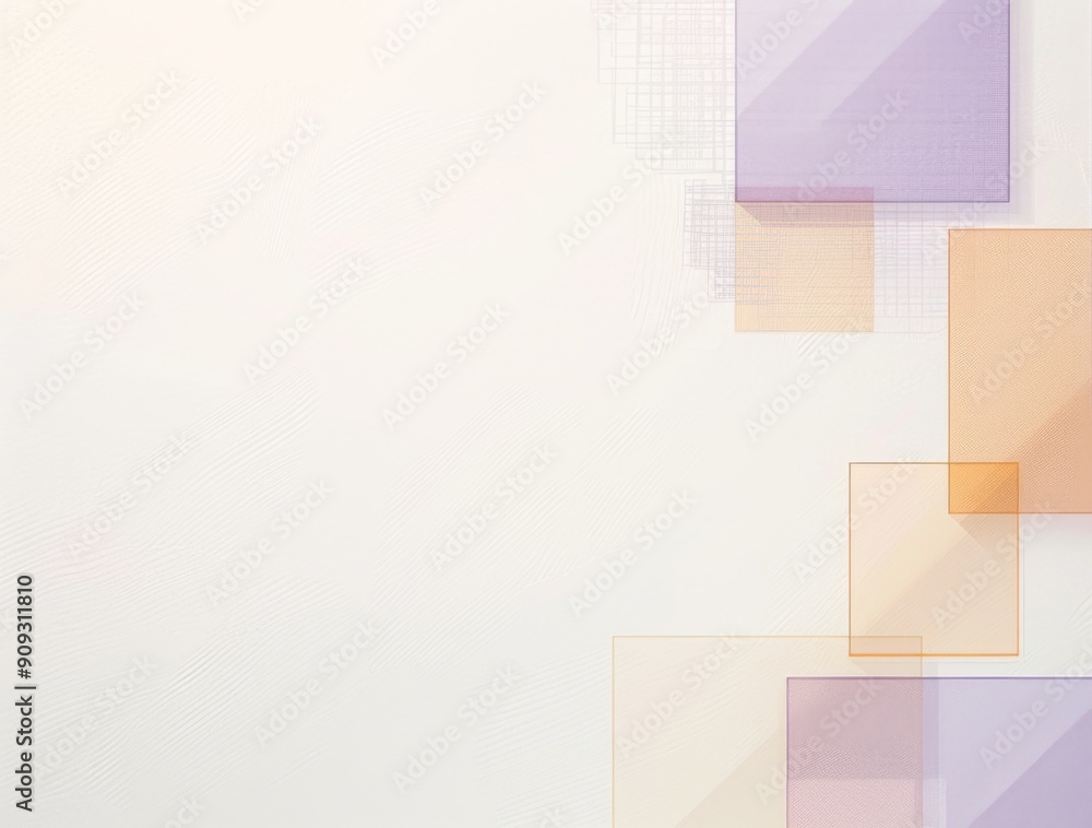 Poster minimalist business web banner presentation with light brown squares, purple checkered patterns on w