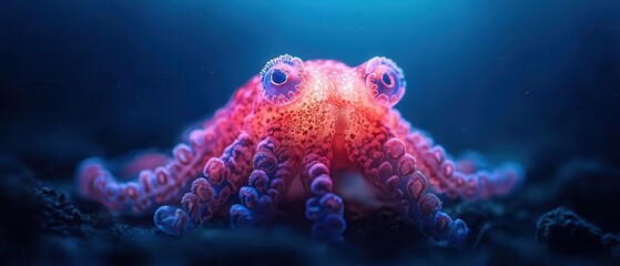 Fototapeta premium Marine life in the ocean depths captured with underwater photography that brings out an emotional