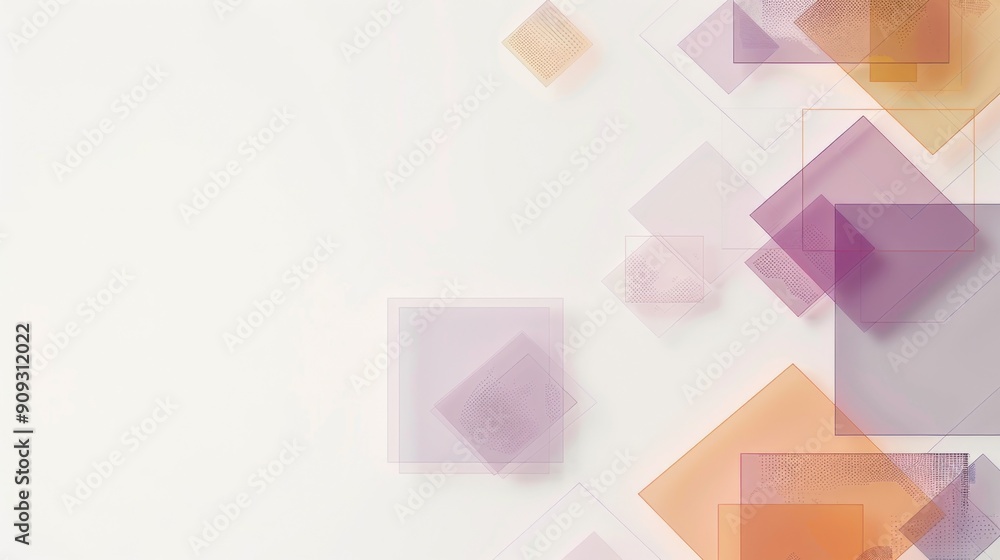 Poster minimalist business web banner presentation with light brown squares, purple checkered patterns on w