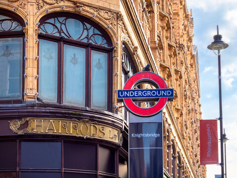 London, United Kingdom - June 25, 2024: Harrods is a world-famous luxury department store