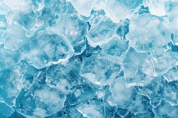 Fototapeta premium background of blue frozen ice cubes. winter frosty backdrop