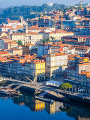 Porto view from Miradouro da Serra do Pilar at early summer morning