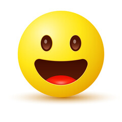 3d Smiley Face Emoji , Grinning Emoticon Face Feeling Happy, cute emotion with smile face and showing tongue icon