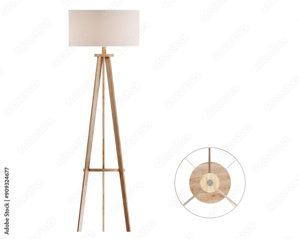 Poster Floor lamp, top and front views