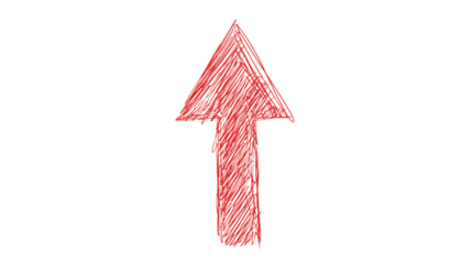 red arow isolated on transparent background