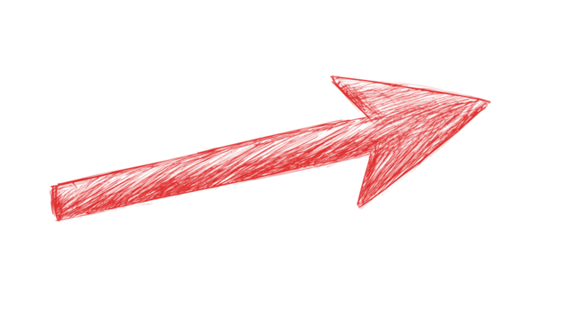 red arow isolated on transparent background