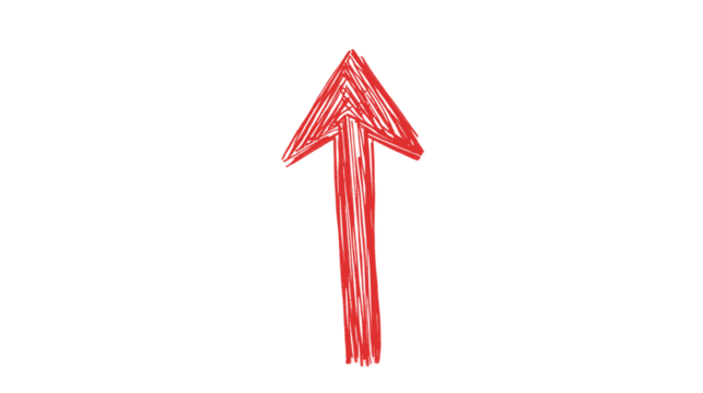 red arow isolated on transparent background