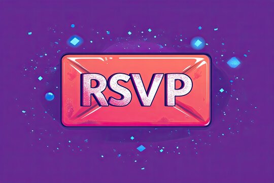 Colorful RSVP Button Design on Purple Background