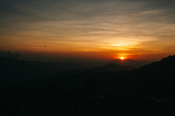 sunset in the mountains