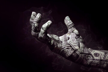 Monetary Influence Hand Sculpted from Dollar Bills