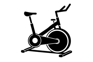 Stationary Bike Silhouette Vector Illustration | SVG Design, Cricut & Silhouette Files, Vector Clipart for T-Shirt Design