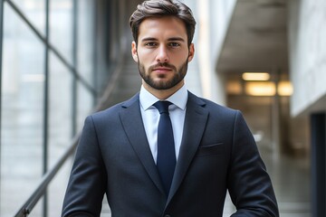 Fototapeta premium a business man in a suit at office