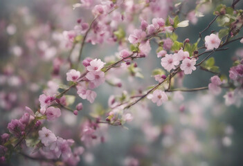 Creeper with spring season flowers isolated on transparent background