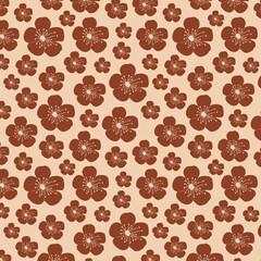 Blossom Flowers seamless vector pattern