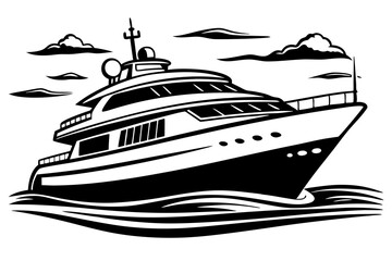 Yacht Silhouette SVG Vector Illustration | SVG Design, Cut Files for Cricut & Silhouette, Vector Graphics for T-Shirts & More