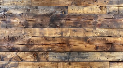 Natural Textured Wooden Planks Arranged Horizontally in Varied Tones for Rustic Interior Design